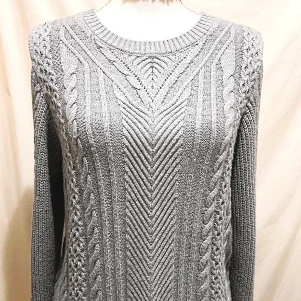 Cold Shoulder Cable Knit Sweater ~ Pullover Turtleneck ~ Long Sleeves